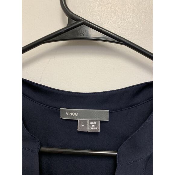 Vince Blue Sleeveless V-neck Tunic Top Lightweight Flowy Size Large - Picture 3 of 4